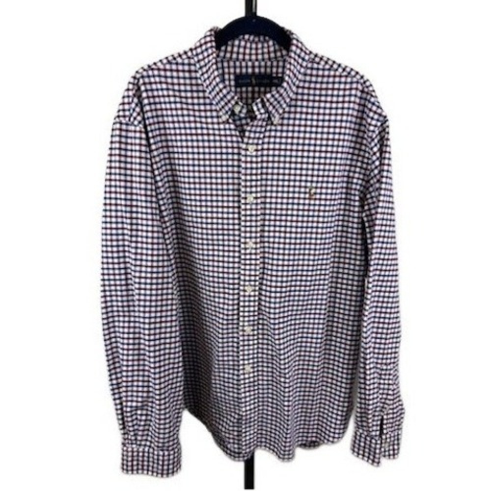 Ralph Lauren Men's Size XXL Gingham Classic Fit Long Sleeve Button Down Shirt